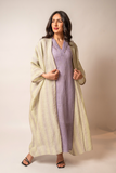 Green striped abaya