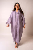 mauve linen abaya