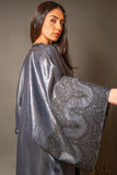 crepe dress with embroidered
