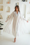 Elegant Linen Abaya in white