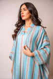 turquoise striped Abaya