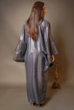 crepe dress with embroidered