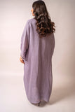 mauve linen abaya