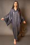 crepe dress with embroidered