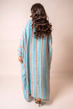 turquoise striped Abaya