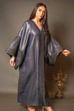 crepe dress with embroidered
