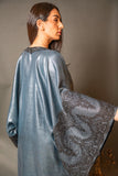 blue crepe dress