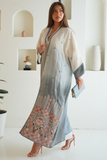 Elegant Embroidered Linen Abaya