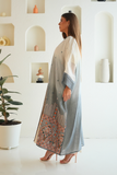 Elegant Embroidered Linen Abaya