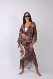 brown warp on skirt