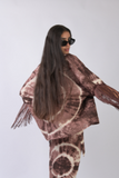 brown warp on skirt