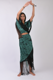 green warp on skirt