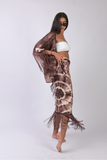brown warp on skirt