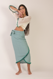 Wrap on top and skirt with tussles finish