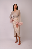 wrap light rose skirt