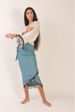 Wrap on top and skirt with tussles finish