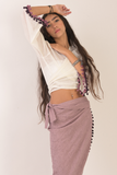 Wrap on top and skirt with tussles finish
