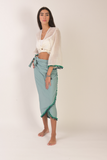 Wrap on top and skirt with tussles finish