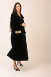 Velvet abaya with gold