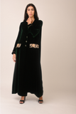 Velvet emerald abaya