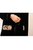 Velvet abaya with gold